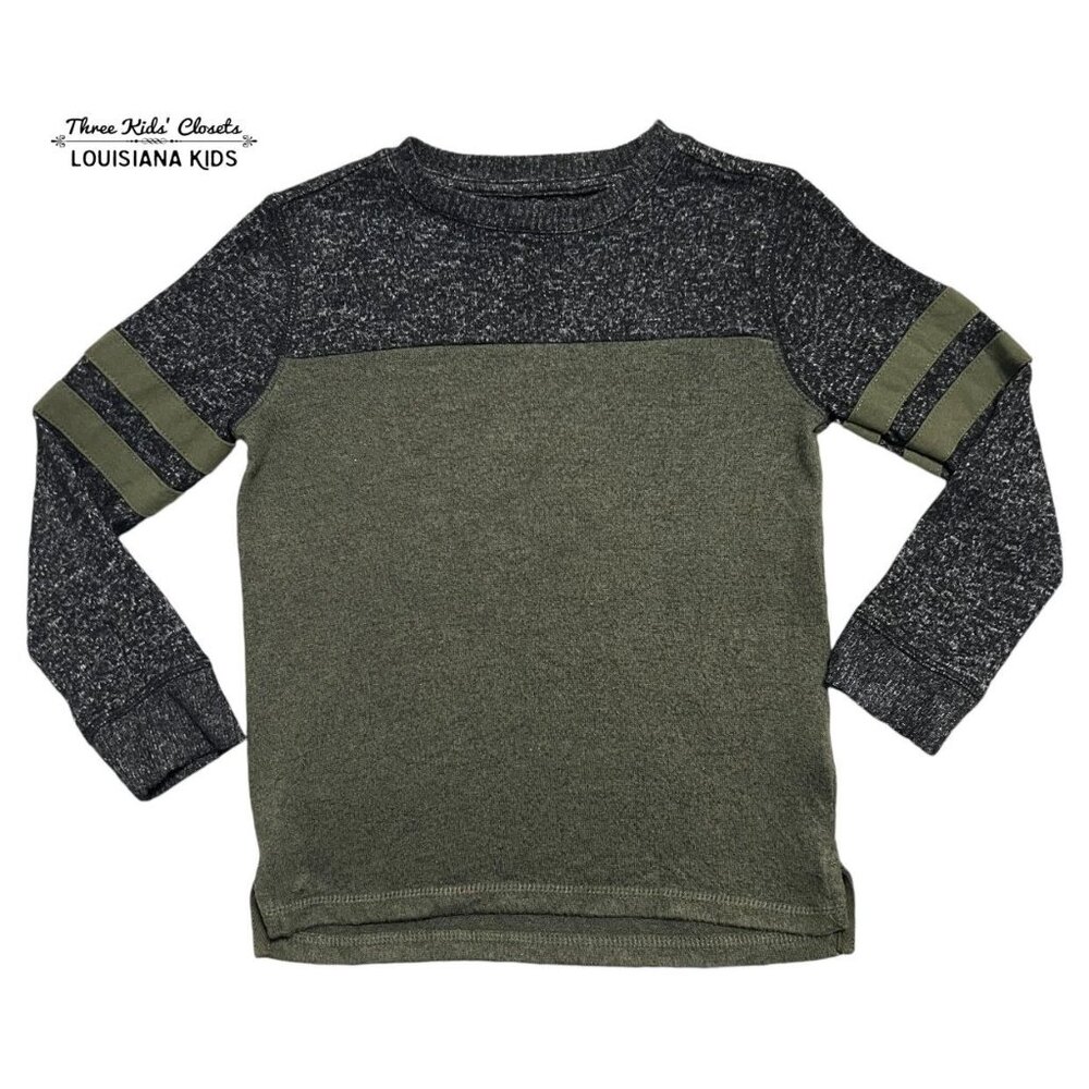 Rumi + Ryder XS (4-5Y) Olive & Black Softspun Pullover